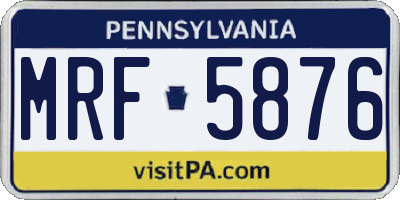 PA license plate MRF5876