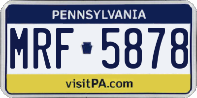 PA license plate MRF5878