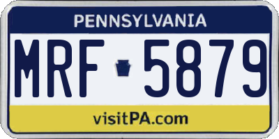 PA license plate MRF5879