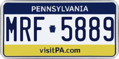 PA license plate MRF5889