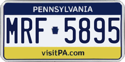 PA license plate MRF5895