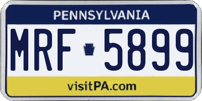 PA license plate MRF5899
