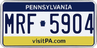PA license plate MRF5904