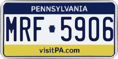 PA license plate MRF5906
