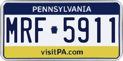PA license plate MRF5911