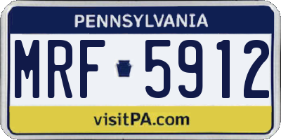 PA license plate MRF5912
