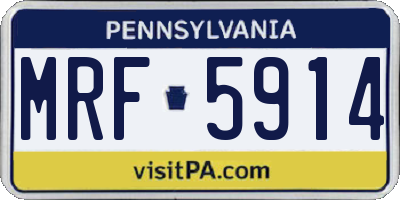 PA license plate MRF5914