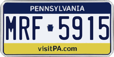PA license plate MRF5915