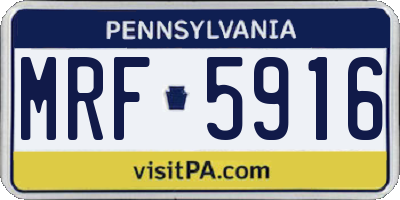 PA license plate MRF5916