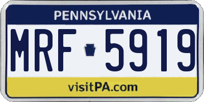 PA license plate MRF5919