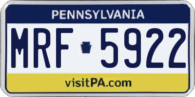 PA license plate MRF5922