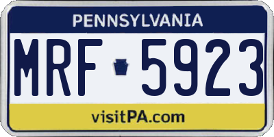 PA license plate MRF5923