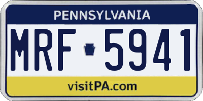 PA license plate MRF5941
