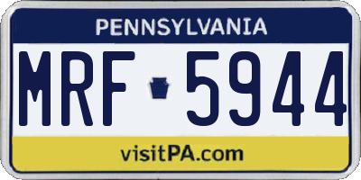 PA license plate MRF5944