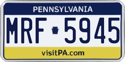 PA license plate MRF5945