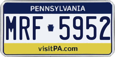 PA license plate MRF5952