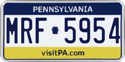 PA license plate MRF5954