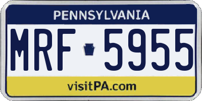PA license plate MRF5955