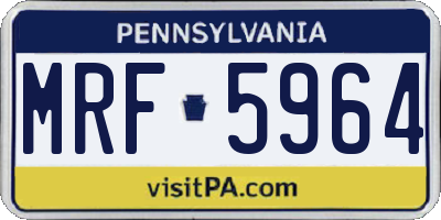 PA license plate MRF5964