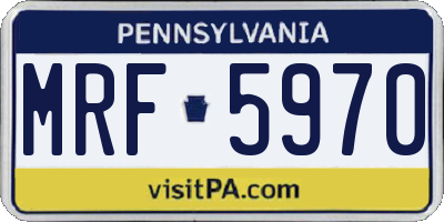 PA license plate MRF5970