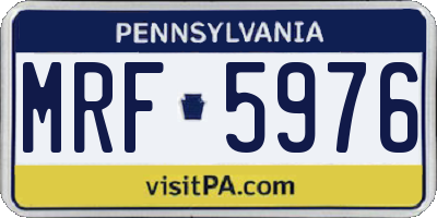 PA license plate MRF5976