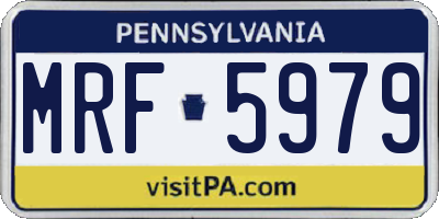 PA license plate MRF5979