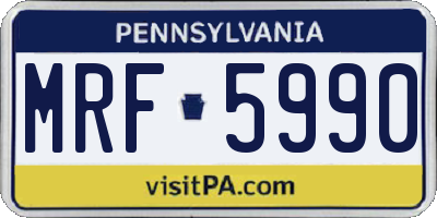PA license plate MRF5990