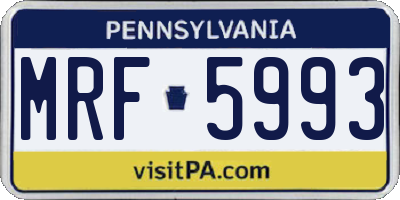PA license plate MRF5993