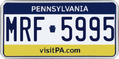 PA license plate MRF5995