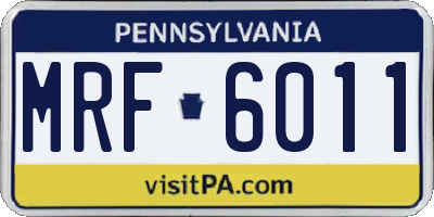 PA license plate MRF6011