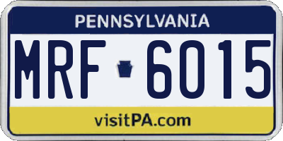PA license plate MRF6015