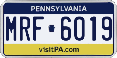 PA license plate MRF6019