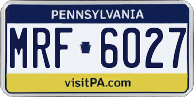 PA license plate MRF6027