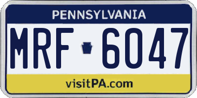 PA license plate MRF6047