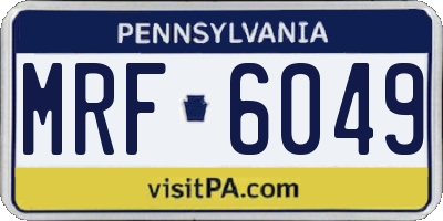 PA license plate MRF6049