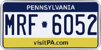 PA license plate MRF6052