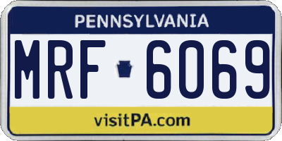 PA license plate MRF6069