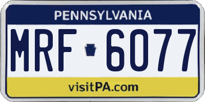 PA license plate MRF6077