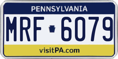 PA license plate MRF6079