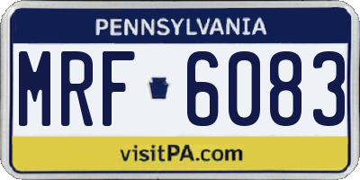 PA license plate MRF6083