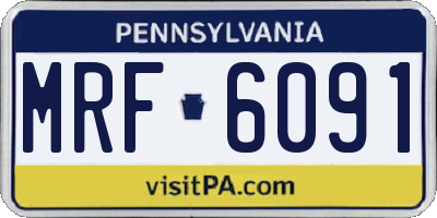 PA license plate MRF6091