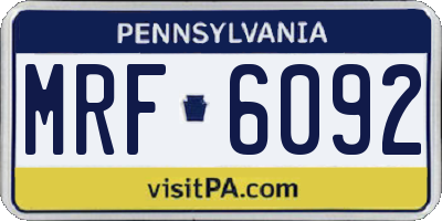 PA license plate MRF6092