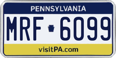 PA license plate MRF6099