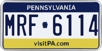 PA license plate MRF6114