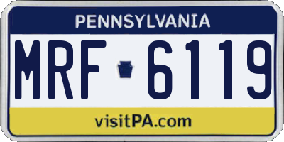 PA license plate MRF6119