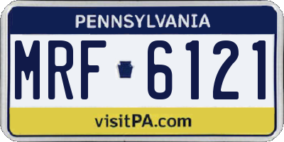 PA license plate MRF6121