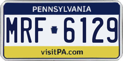 PA license plate MRF6129