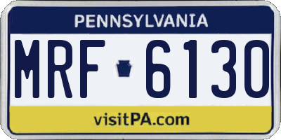PA license plate MRF6130