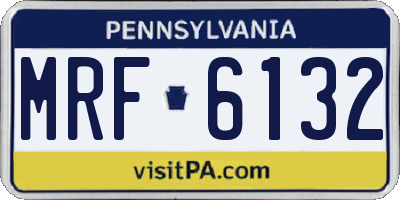 PA license plate MRF6132