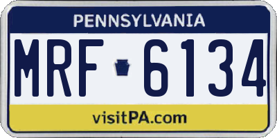 PA license plate MRF6134